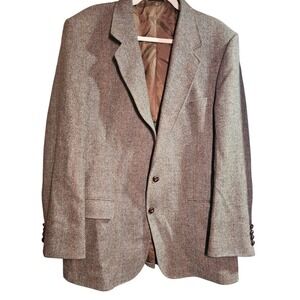 Arnie USA 44L‎ Herringbone Wool-Blend Blazer Men Sport Coat #377